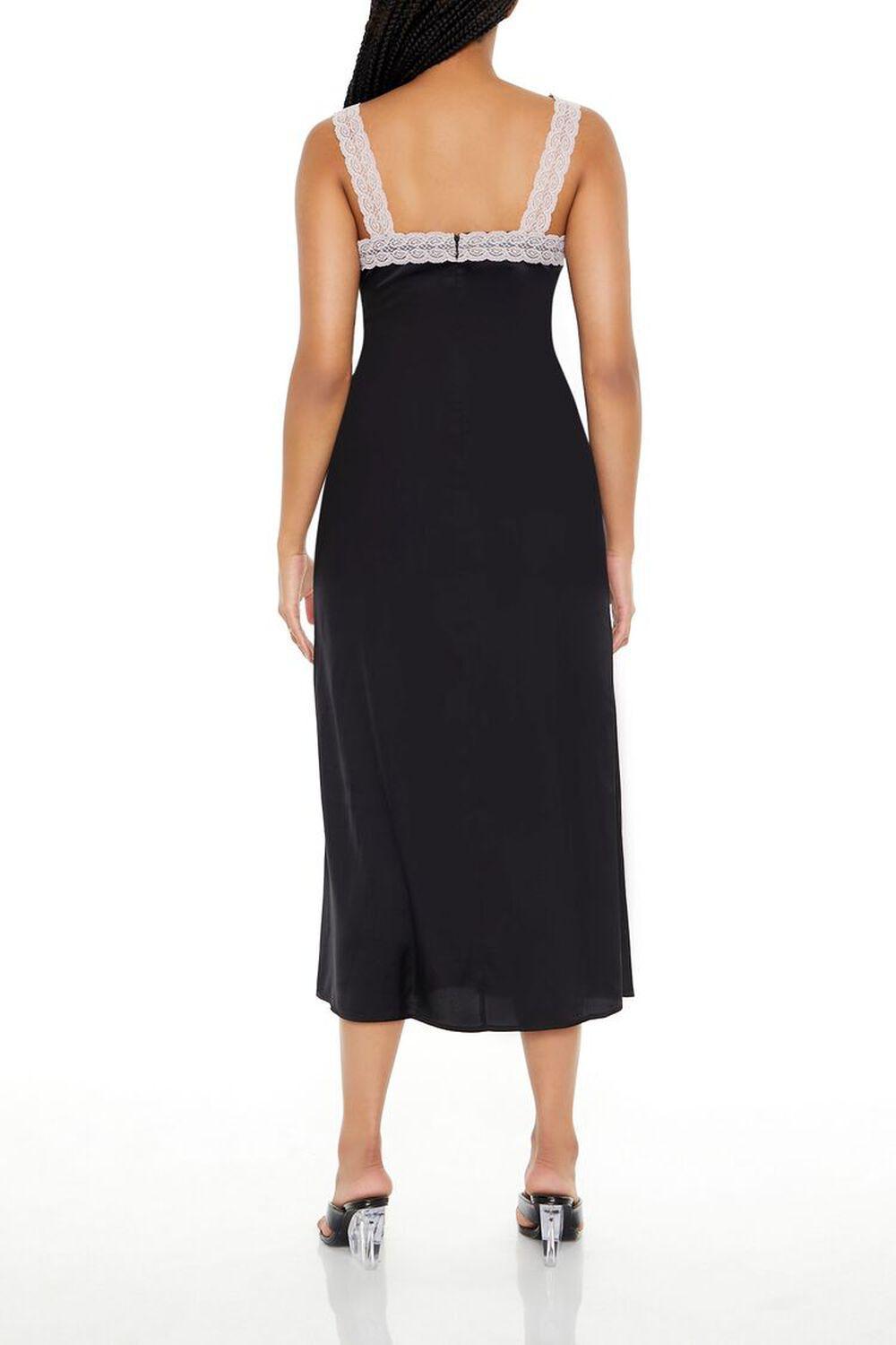 Lace-Trim Satin Midi Slip Dress | Forever 21 Product Image