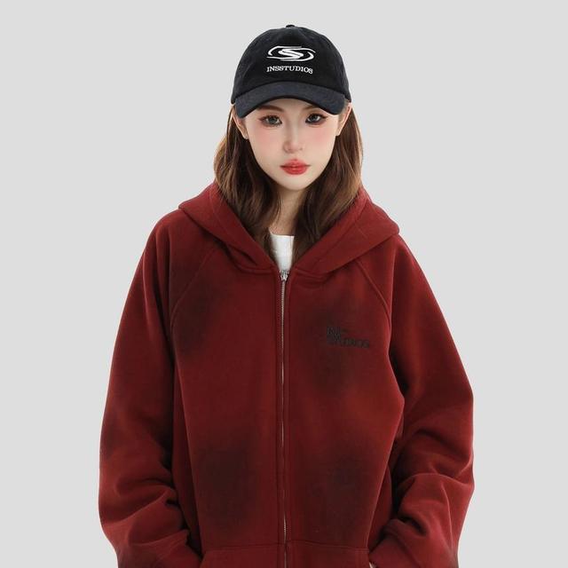 Lettering Hooded Zip-Up Jacket Product Image