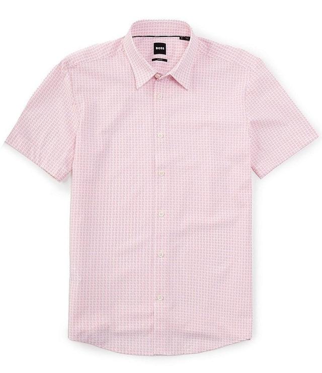 Hugo Boss BOSS Slim Fit Stretch Roan Short Sleeve Woven Shirt Product Image