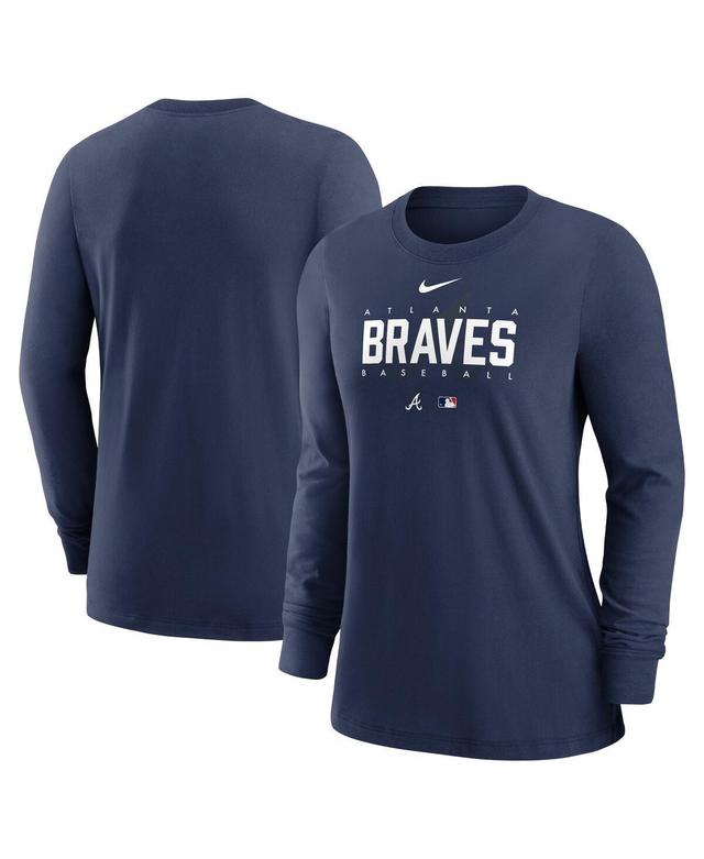 Womens Nike Navy Atlanta Braves Authentic Collection Legend Performance Long Sleeve T-shirt Product Image