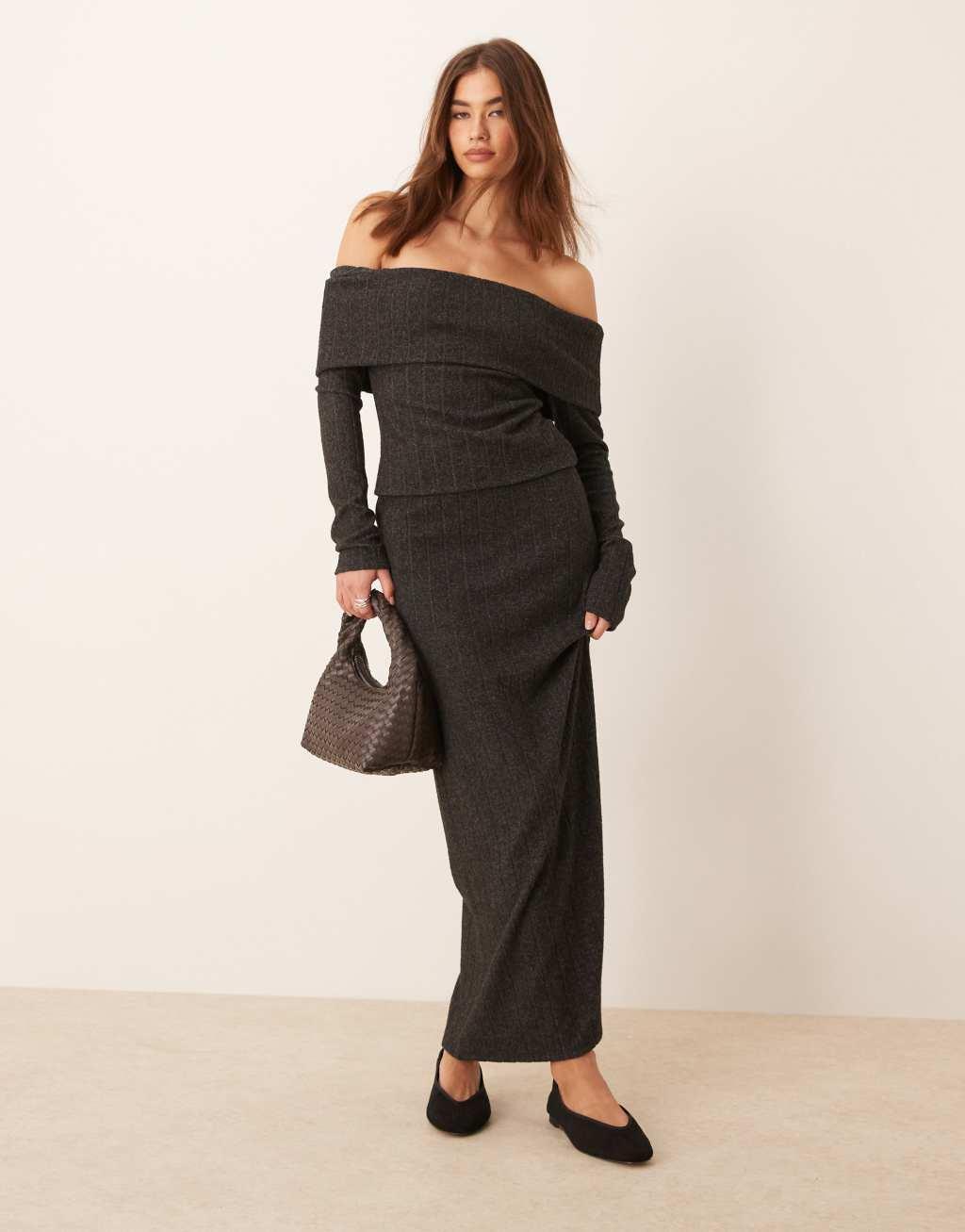 Miss Selfridge chunky brushed rib maxi skirt product image