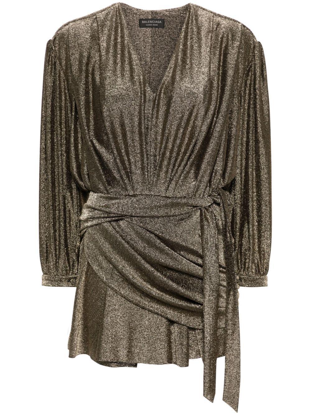 draped glittered mini dress Product Image