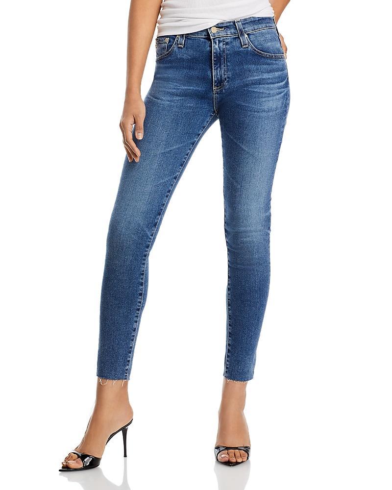 Ag Farrah High Rise Raw Hem Ankle Skinny Jeans in 12 Years Fluid Product Image