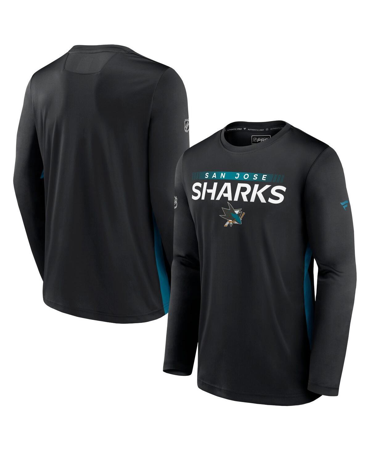 Mens Fanatics Branded Black San Jose Sharks Authentic Pro Rink Performance Long Sleeve T-Shirt Product Image