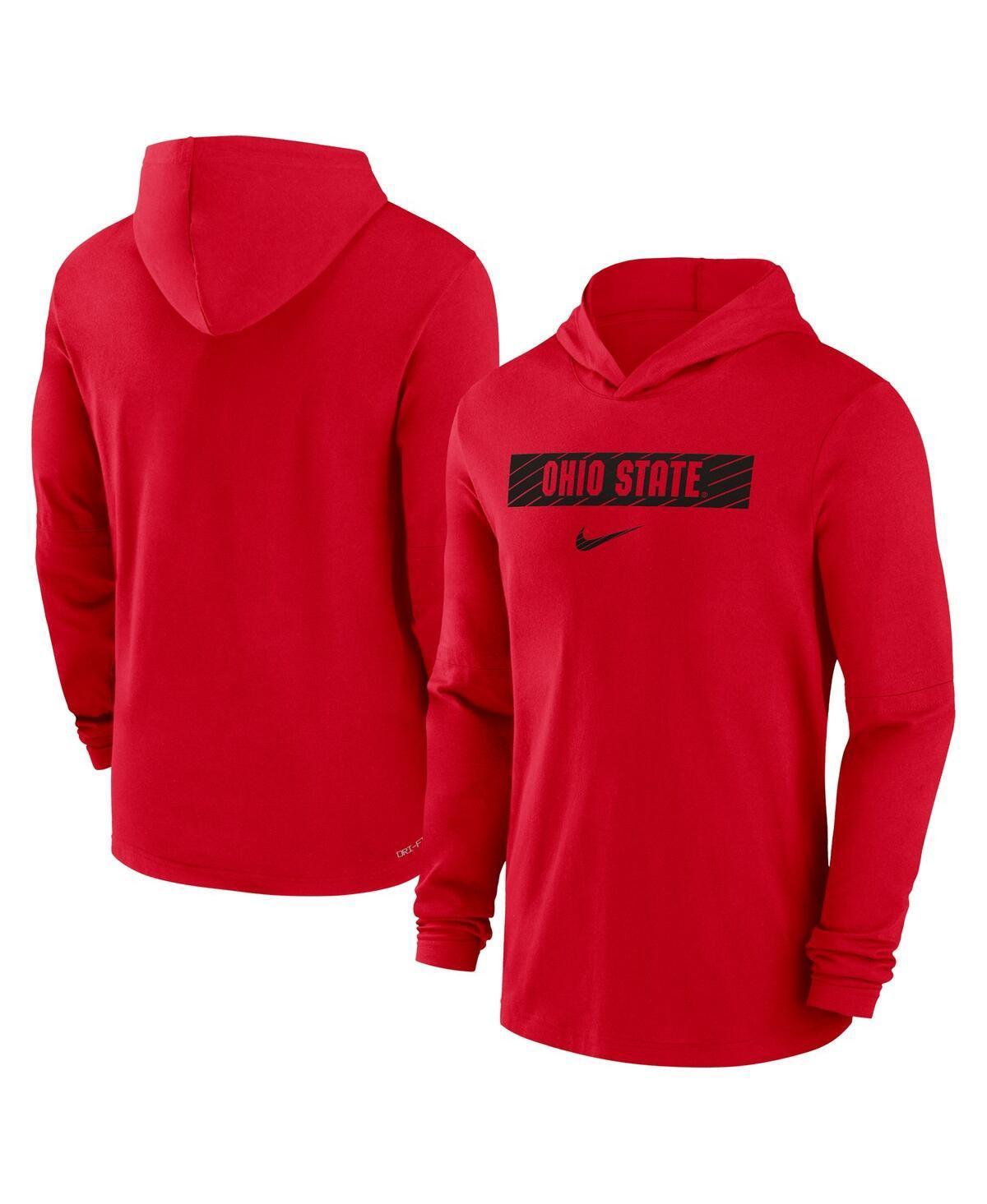 NIKE Men's Duke Devils Sideline Hoodie Performance Long Sleeve T-shirt In Royal Product Image