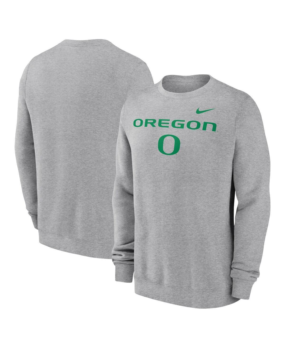 Mens Nike Heather Gray Oregon Ducks Primetime Primary Stack Pullover Sweatshirt Product Image