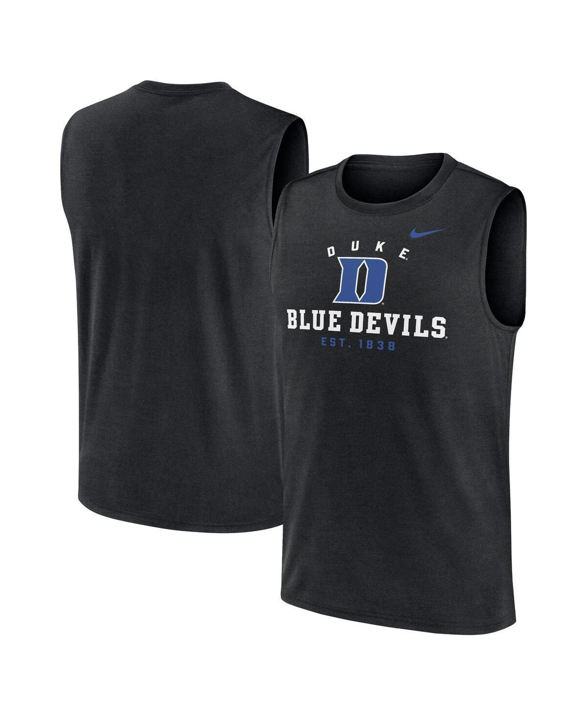 Nike Mens Black Duke Blue Devils Primetime Legend Lock Up Performance Muscle Tank Top Product Image