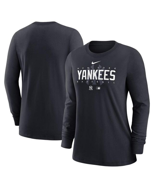 Womens Nike Navy New York Yankees Authentic Collection Legend Performance Long Sleeve T-shirt Product Image