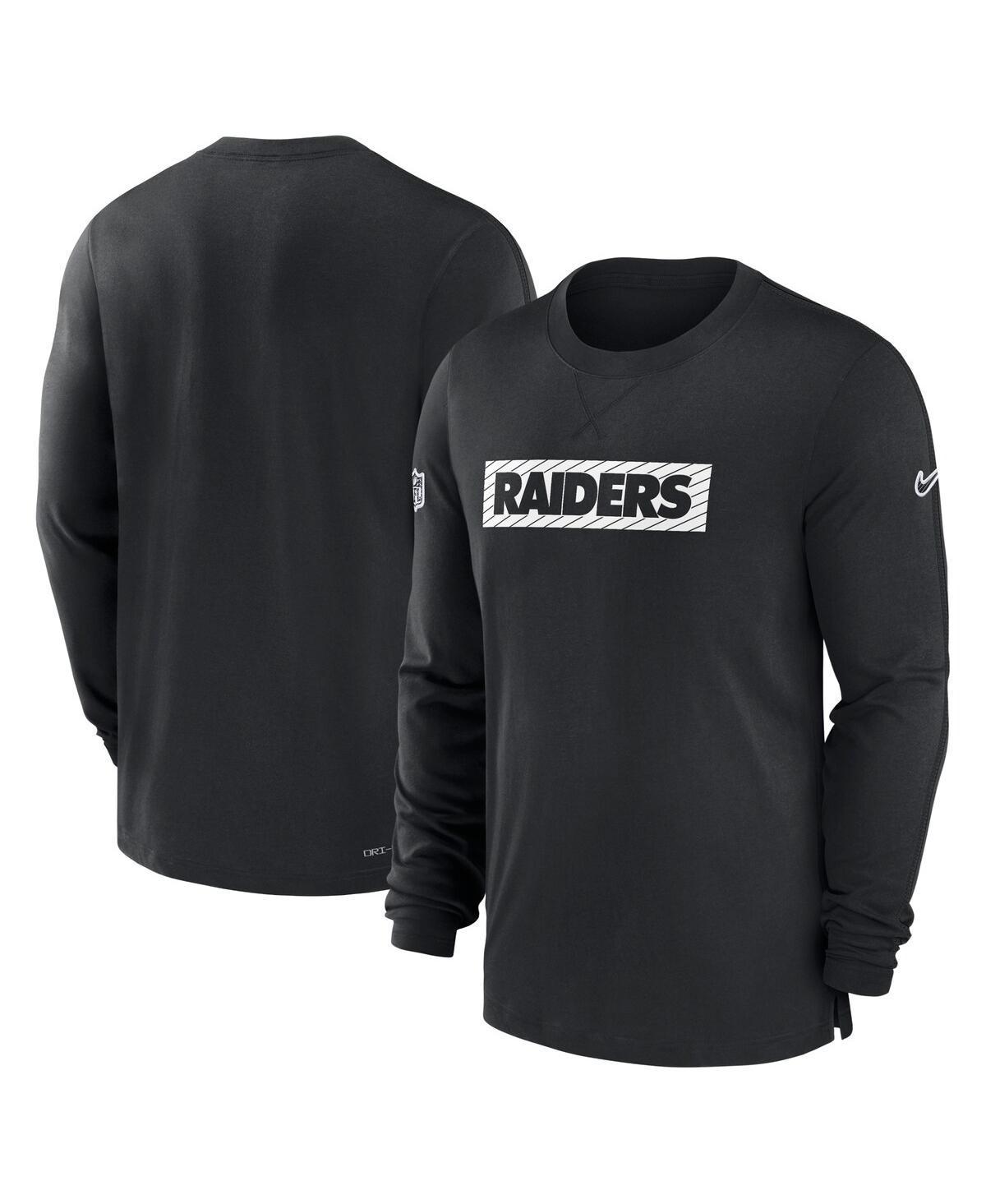 NIKE Men's Black Las Vegas Raiders Sideline Player Performance Long Sleeve T-shirt Product Image