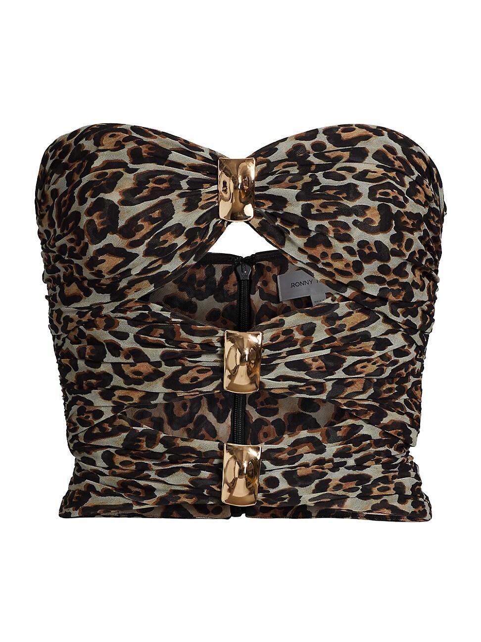 Womens Dressler Leopard Cut-Out Strapless Top Product Image