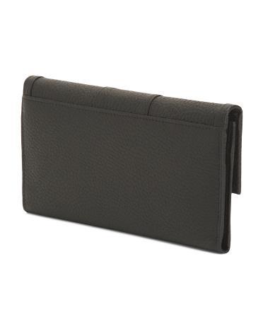 Leather Flap Over Wallet for Women Product Image