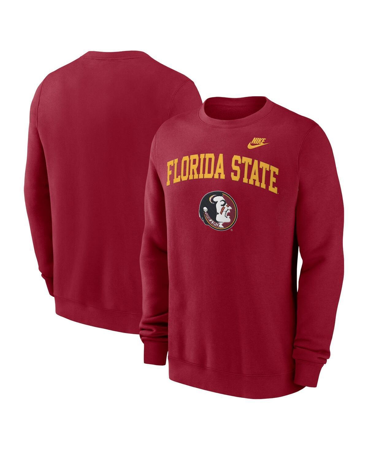 Nike Mens Garnet Florida State Seminoles Legacy Classic Tackle Twill EmbroideredArch Over Logo Pullover Sweatshirt Product Image