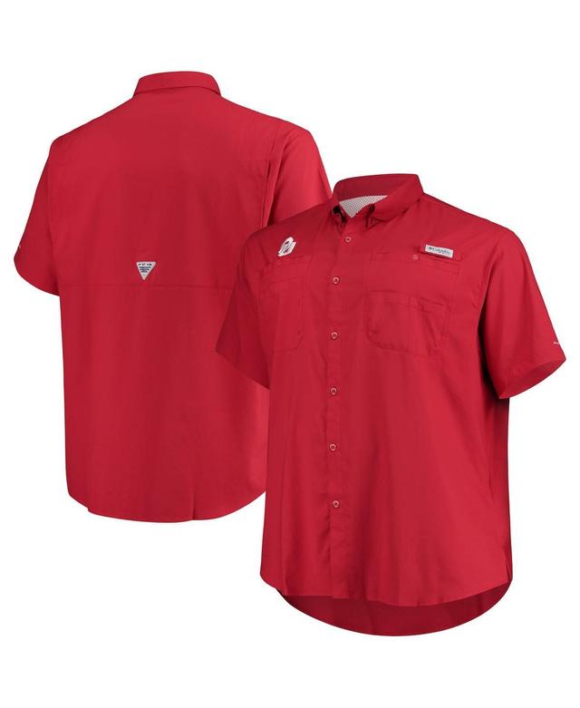 Mens Columbia Crimson Oklahoma Sooners Big & Tall Tamiami Omni-Shade Button-Down Shirt Product Image