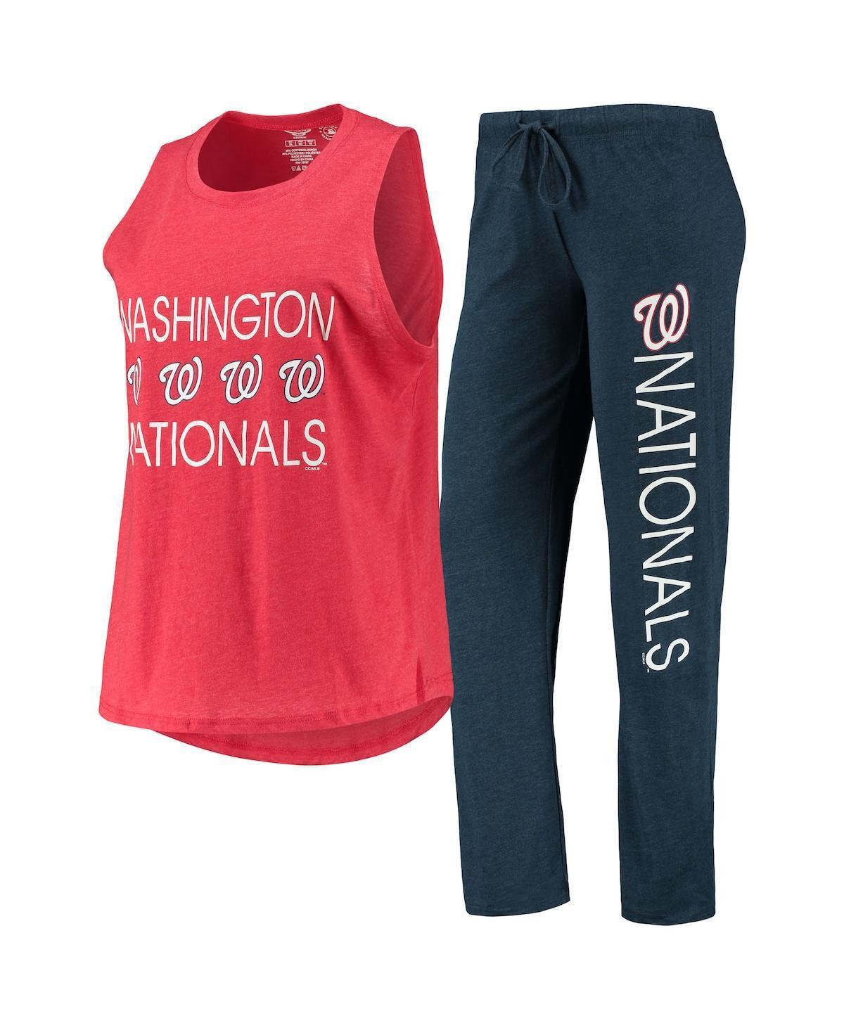 Womens Concepts Sport Navy Washington Nationals Meter Muscle Tank Top and Pants Sleep Set - Navy Product Image