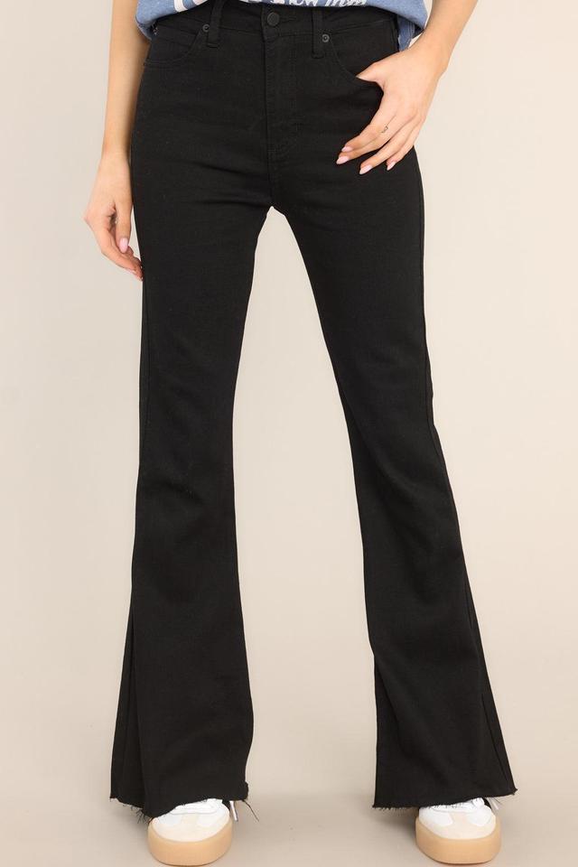 Just USA Watch Her Strut Black Stretch Flare Leg Jeans Product Image