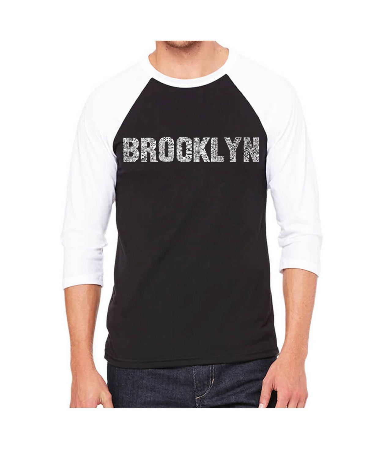 La Pop Art Brooklyn Neighborhoods Mens Raglan Word Art T-shirt Product Image