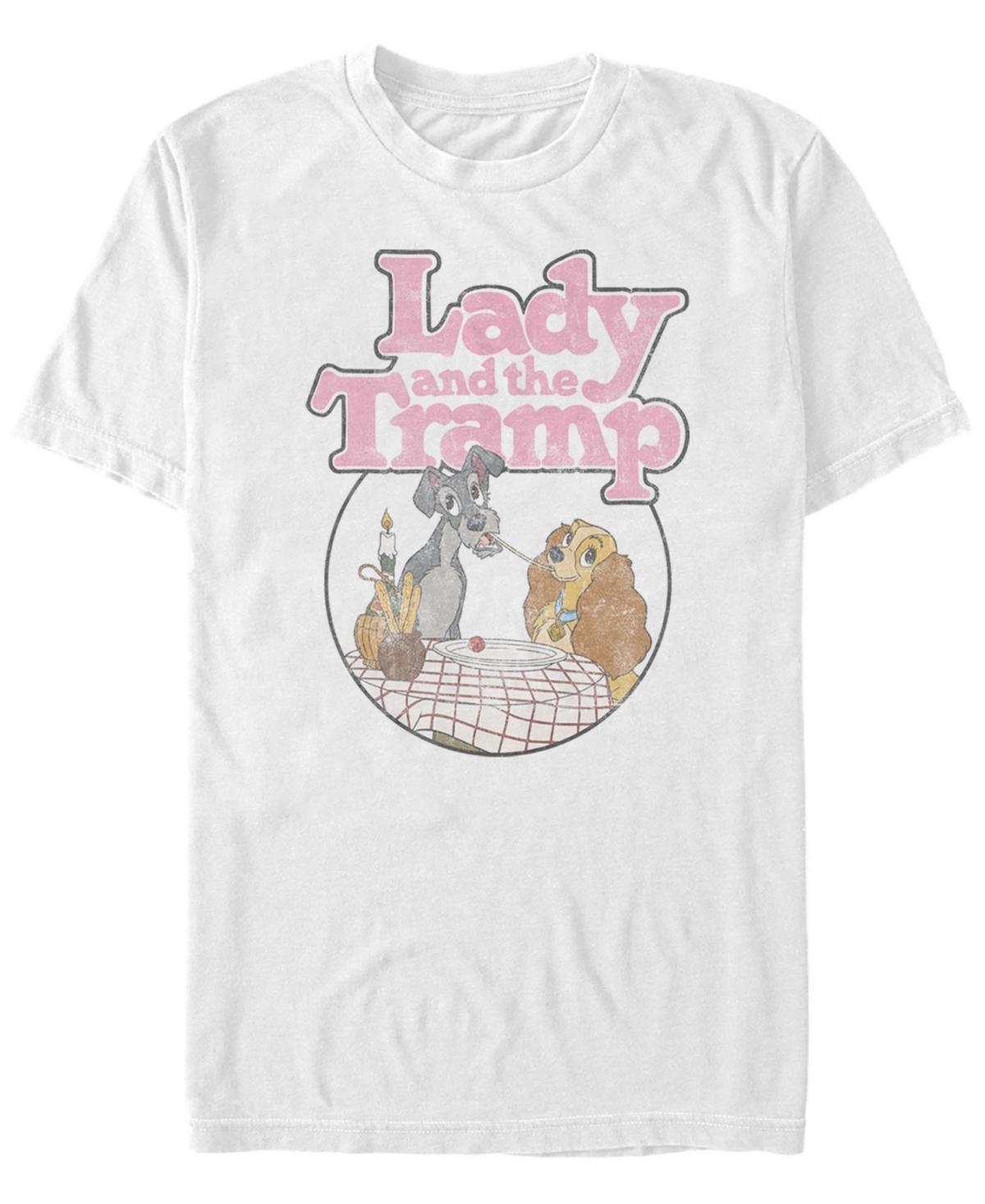 Disneys Lady And The Tramp Table Scene Portrait Logo Mens Tee Product Image