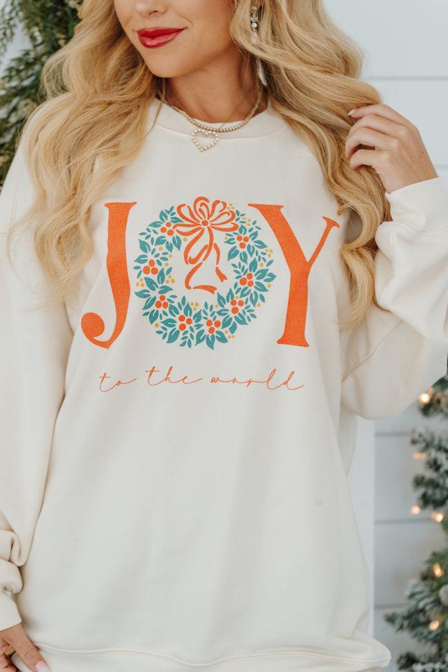 Joy To The World Sweet Cream Oversized Graphic Sweatshirt Macy Blackwell X Pink Lily Product Image