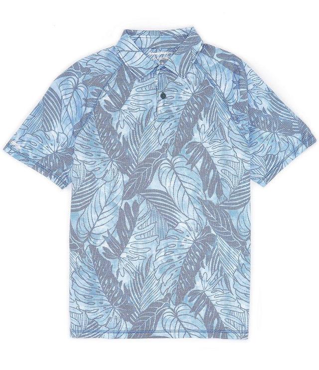 Tommy Bahama IslandZone® Tie Dye Fronds Tropical Print Short Sleeve Polo Shirt Product Image