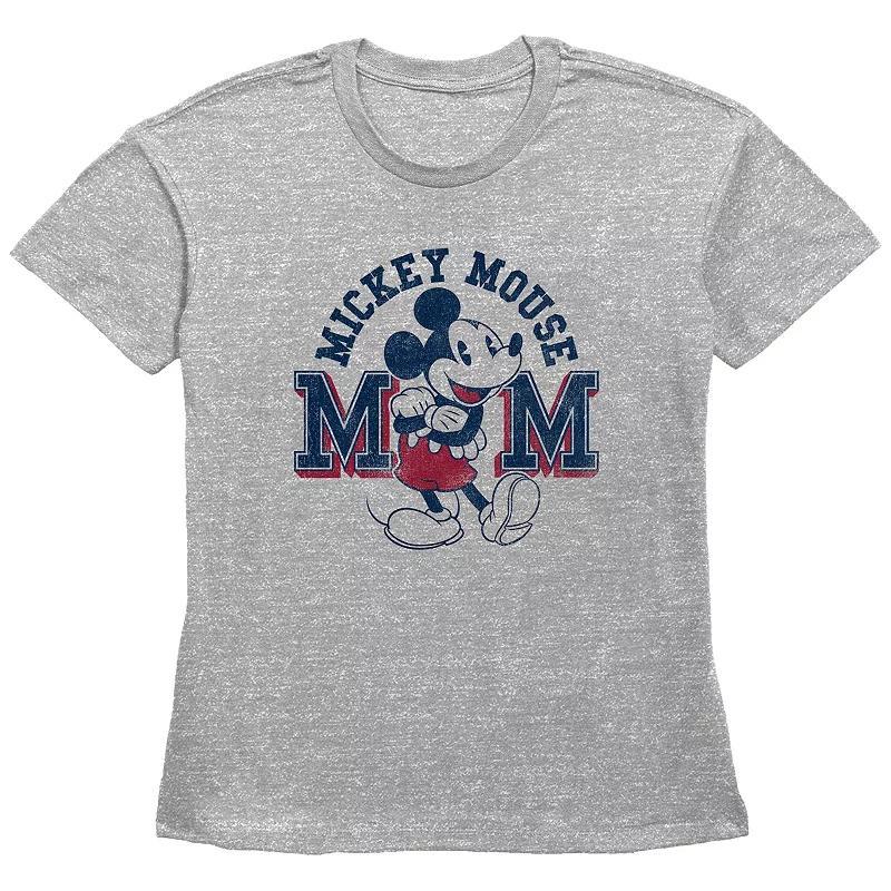 Disneys Mickey Mouse Mom Basic Fit Womens Graphic Tee Grey Gray Product Image