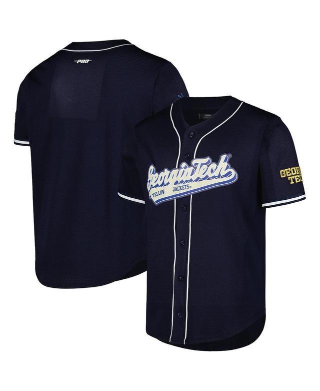 Pro Standard Mens Navy Georgia Tech Yellow Jackets Mesh Full-Button Replica Baseball Jersey - Navy Product Image