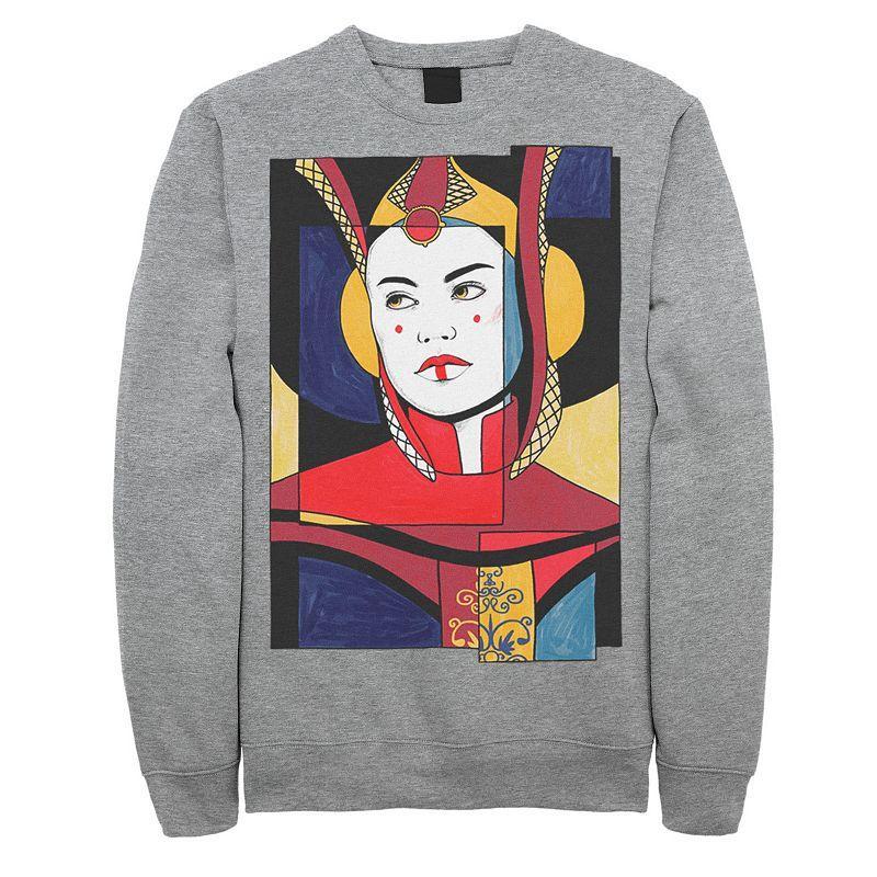 Mens Star Wars Padme Artsy Sketch Poster Sweatshirt Athletic Grey Product Image