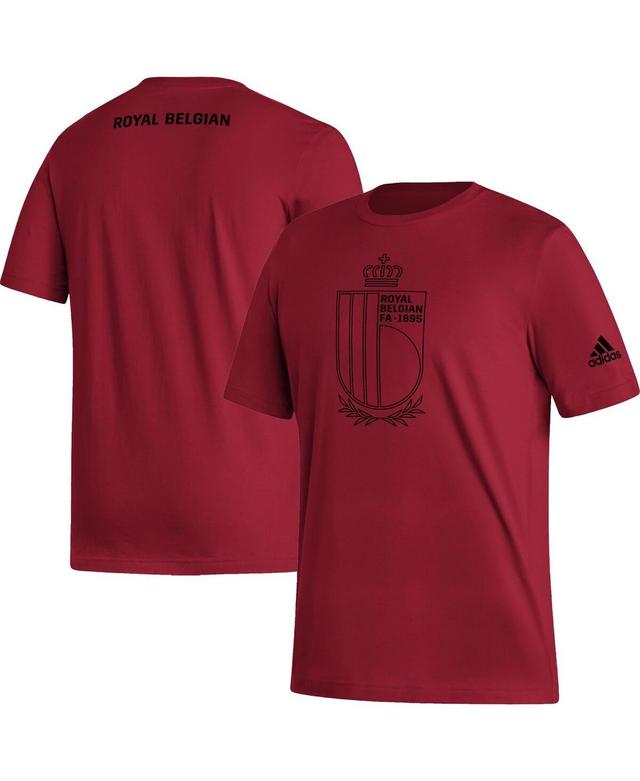 Mens adidas Red Belgium National Team Outlined Crest T-shirt Product Image