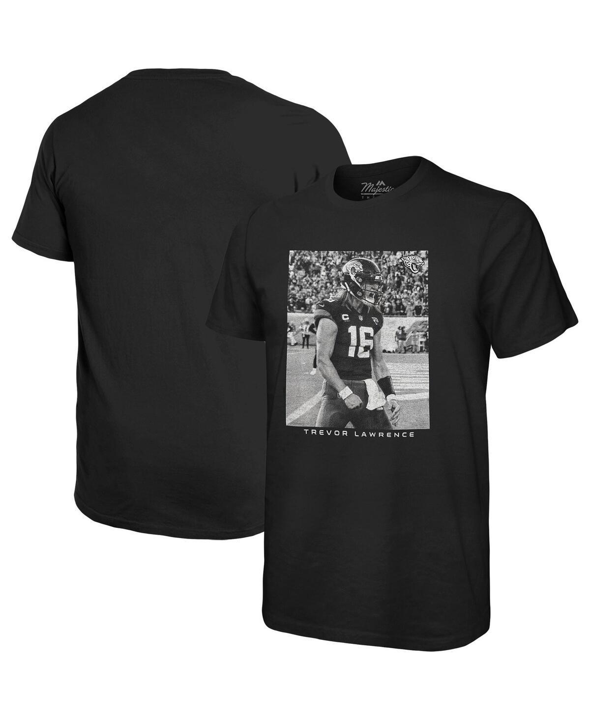 Mens Majestic Threads Trevor Lawrence Black Jacksonville Jaguars Oversized Player Image T-shirt Product Image