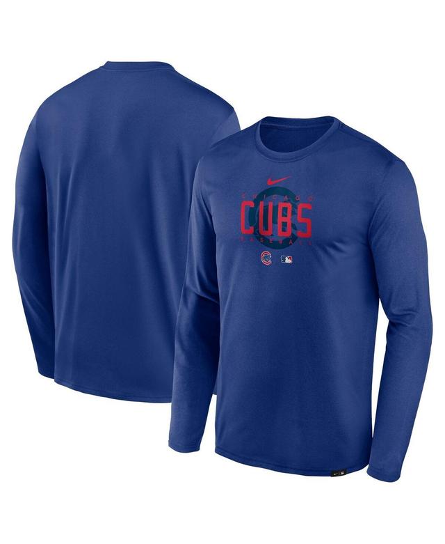 NIKE Men's  Royal Chicago Cubs Authentic Collection Team Logo Legend Performance Long Sleeve T-shirt Product Image