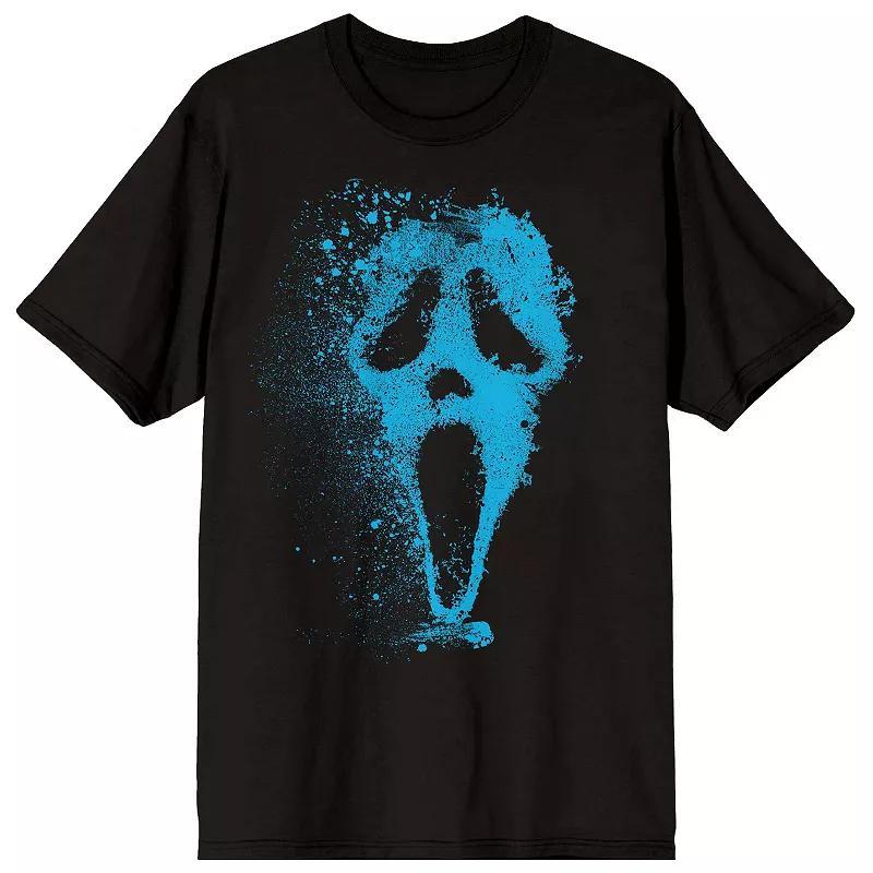 Mens Ghostface Mask Splatter Short Sleeve Graphic Tee Product Image