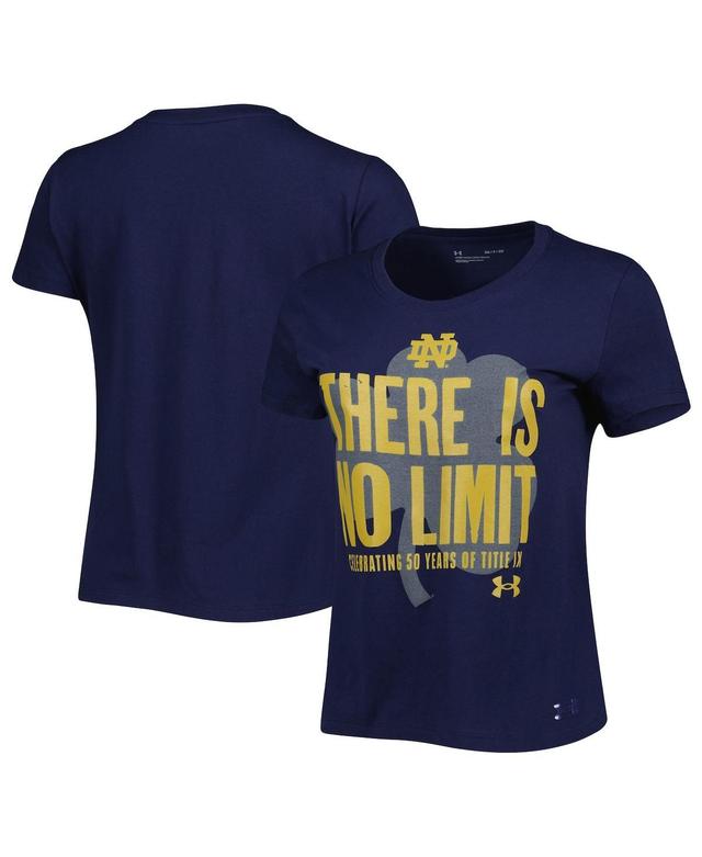 Womens Under Armour Navy Distressed Notre Dame Fighting Irish Title Ix No Limit T-shirt Product Image