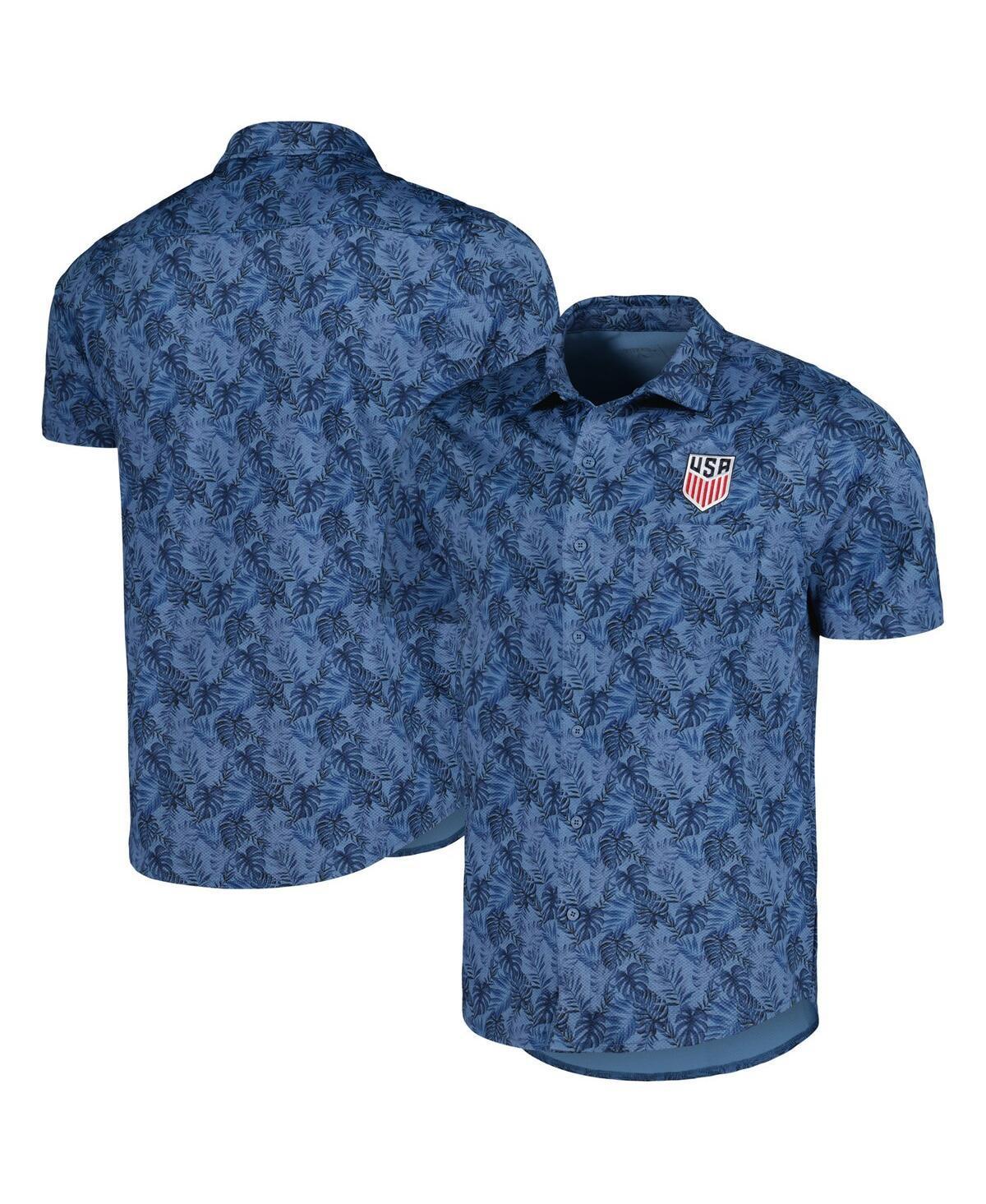 Antigua Mens Navy Usmnt Resort Button-Up Shirt Product Image