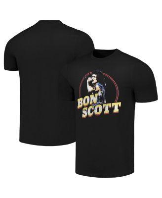 Men's Black Bon Scott Gold Name T-shirt Product Image