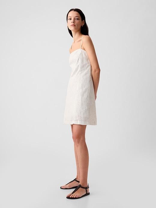 Linen-Blend Mini Dress Product Image