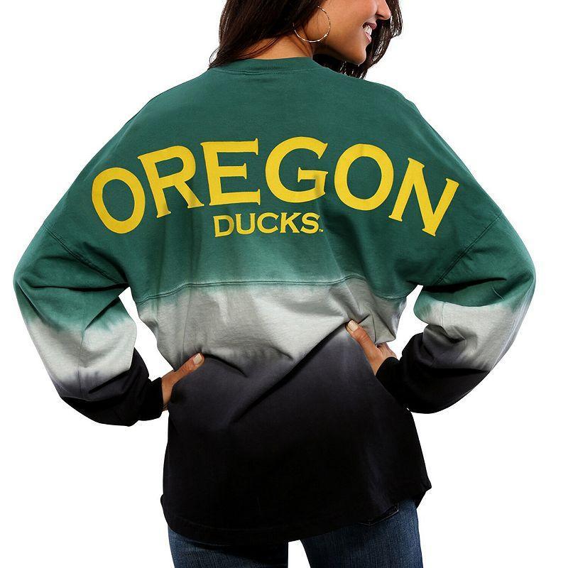 Womens Oregon Ducks Ombre Long Sleeve Dip-Dyed Spirit Jersey Product Image