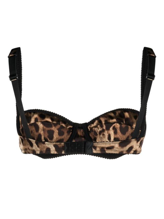 Leopard-print Satin Balconette Bra In New Leopard Product Image