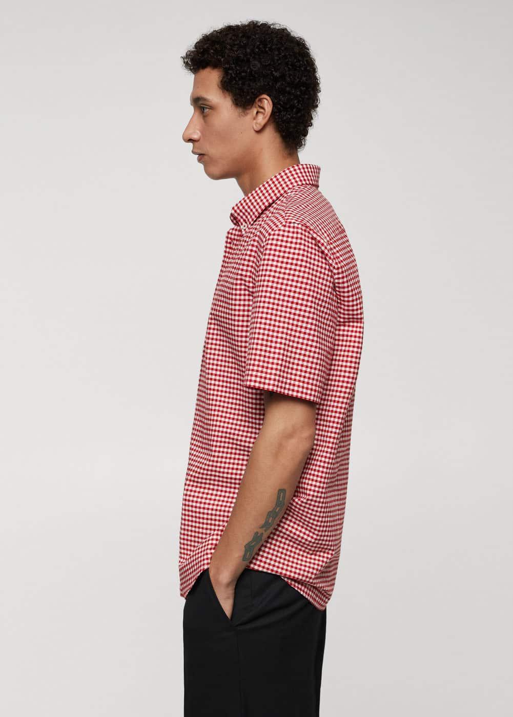 MANGO MAN - 100% cotton printed shirt redMen Product Image