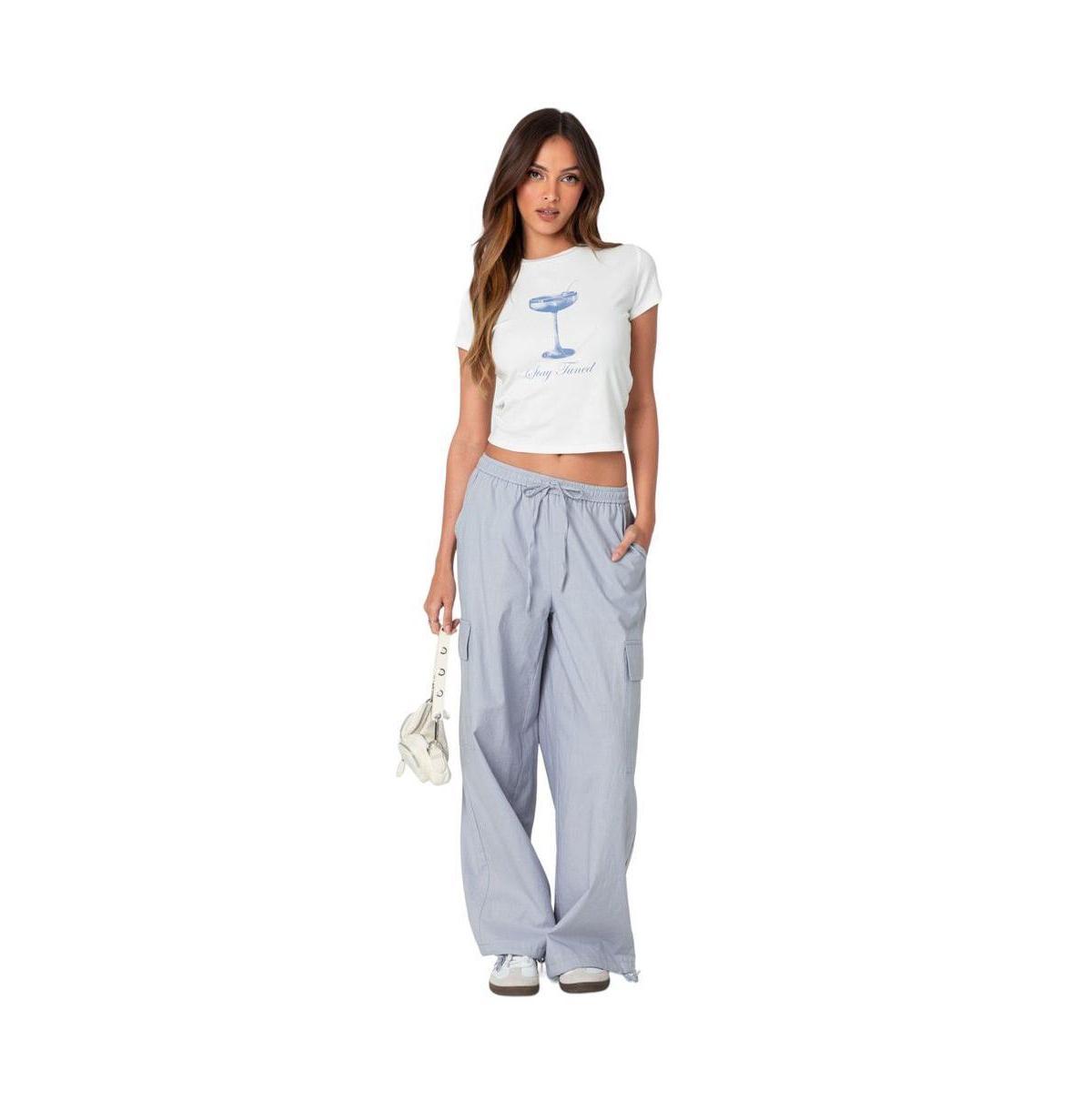 Edikted Womens Phoenix Linen Look Cargo Pants product image