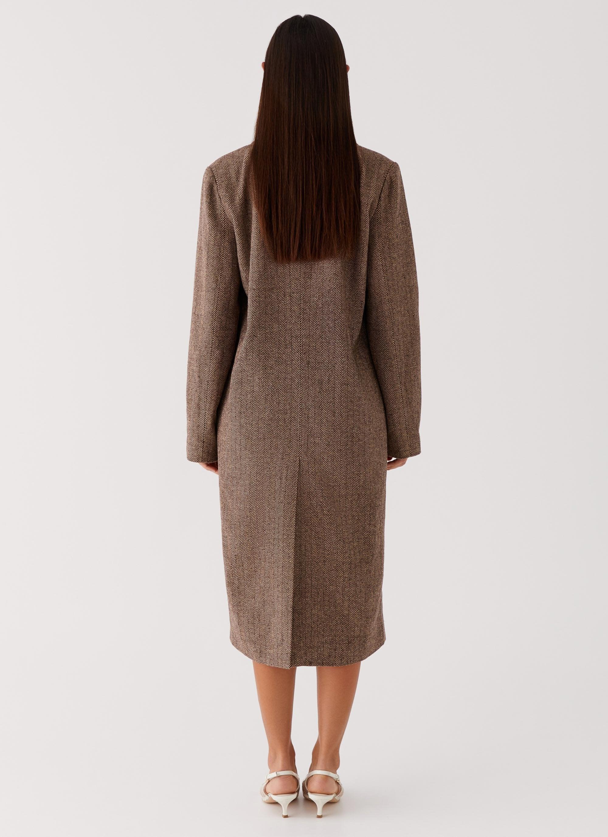 Since Way Back Longline Coat - Brown Product Image