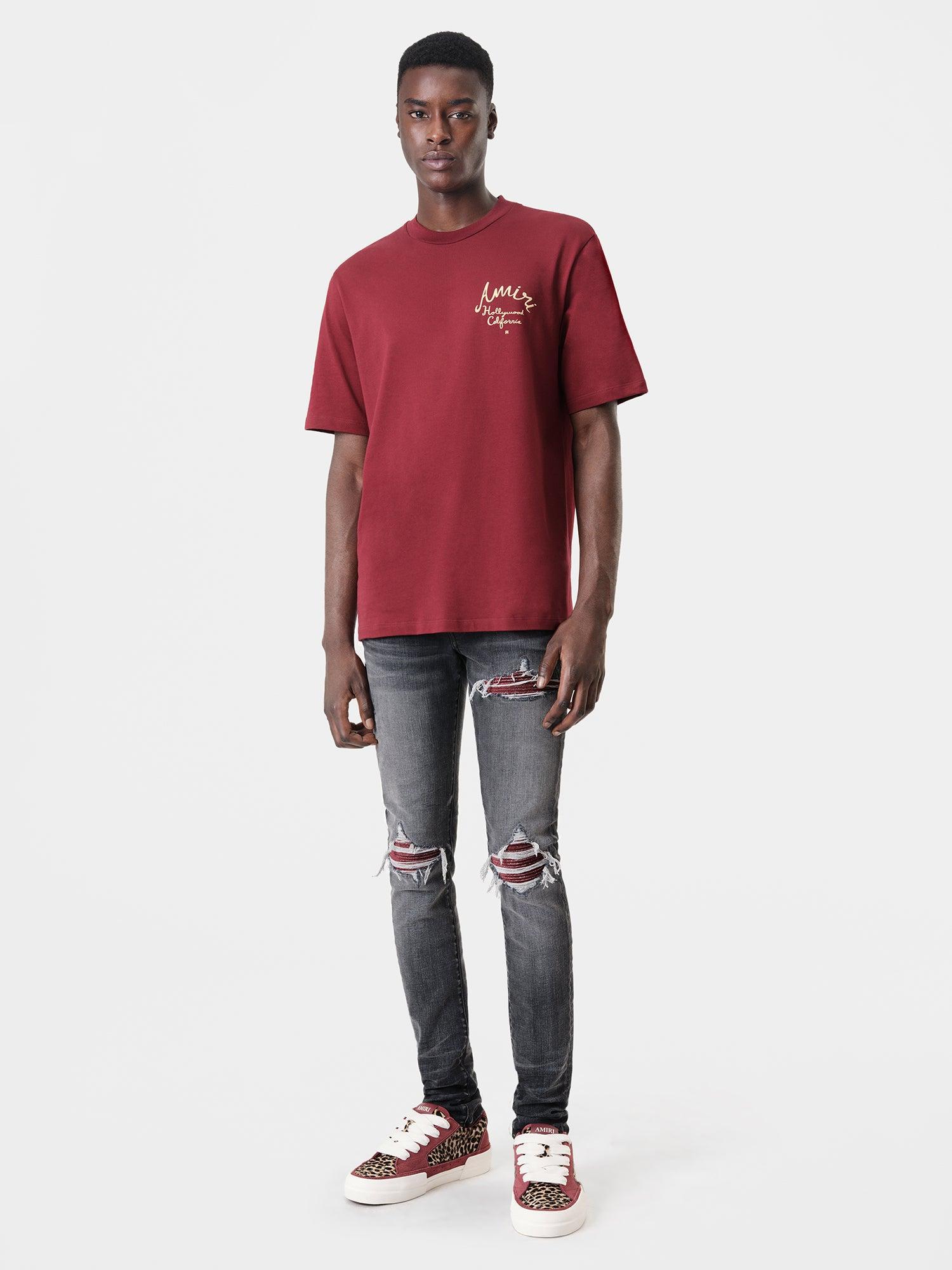 AMIRI HOLLYWOOD TEE - Burgundy Male Product Image