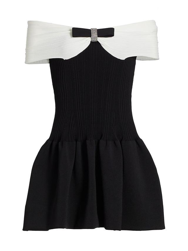 Womens Bow Off-the-Shoulder Minidress Product Image