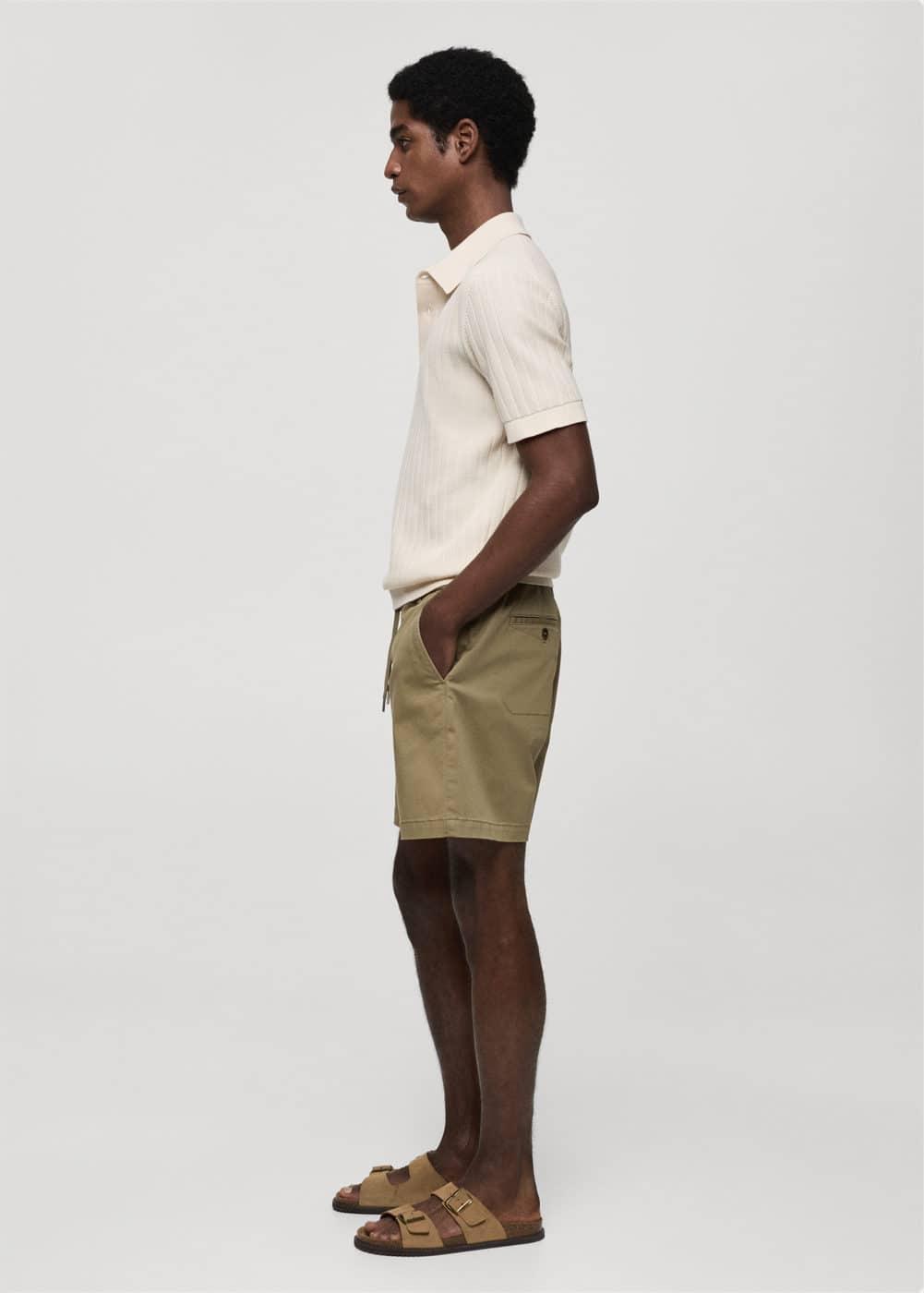 MANGO MAN - Cotton shorts with drawstring khakiMen Product Image