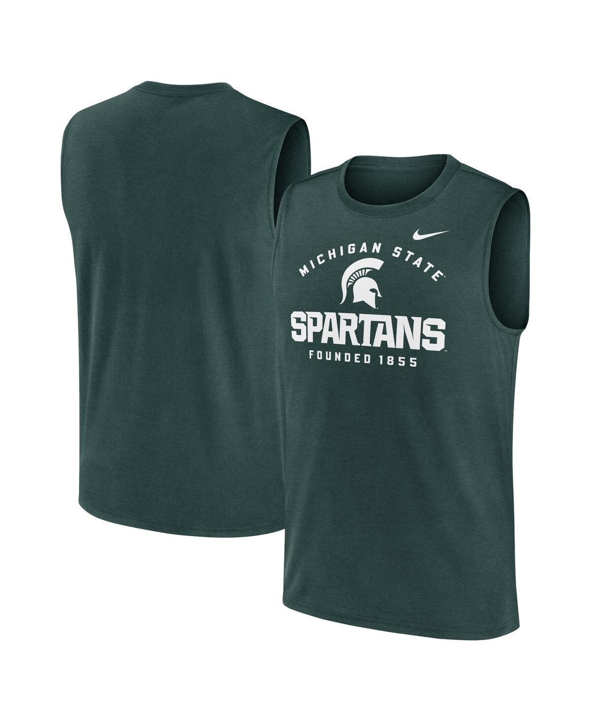 Nike Mens Green Michigan State Spartans Primetime Legend Lock Up Performance Muscle Tank Top Product Image