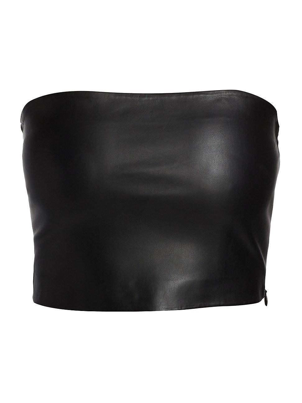 Susana Monaco Faux Leather Crop Tube Top Product Image