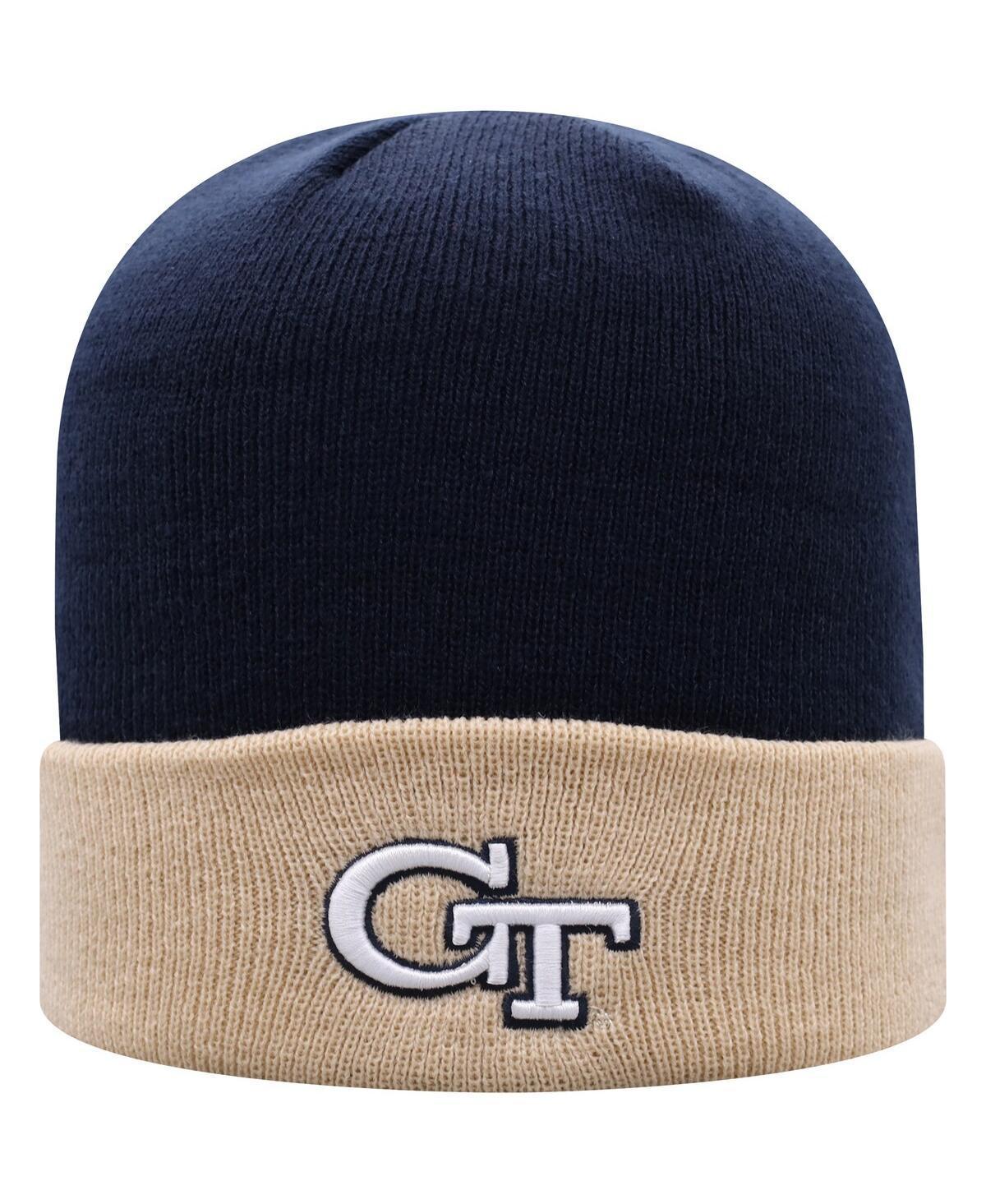 Mens Top of the World /Gold Georgia Tech Yellow Jackets Core 2-Tone Cuffed Knit Hat, Blue Product Image