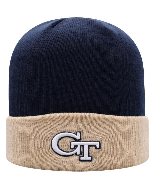 Mens Top of the World /Gold Georgia Tech Yellow Jackets Core 2-Tone Cuffed Knit Hat, Blue Product Image