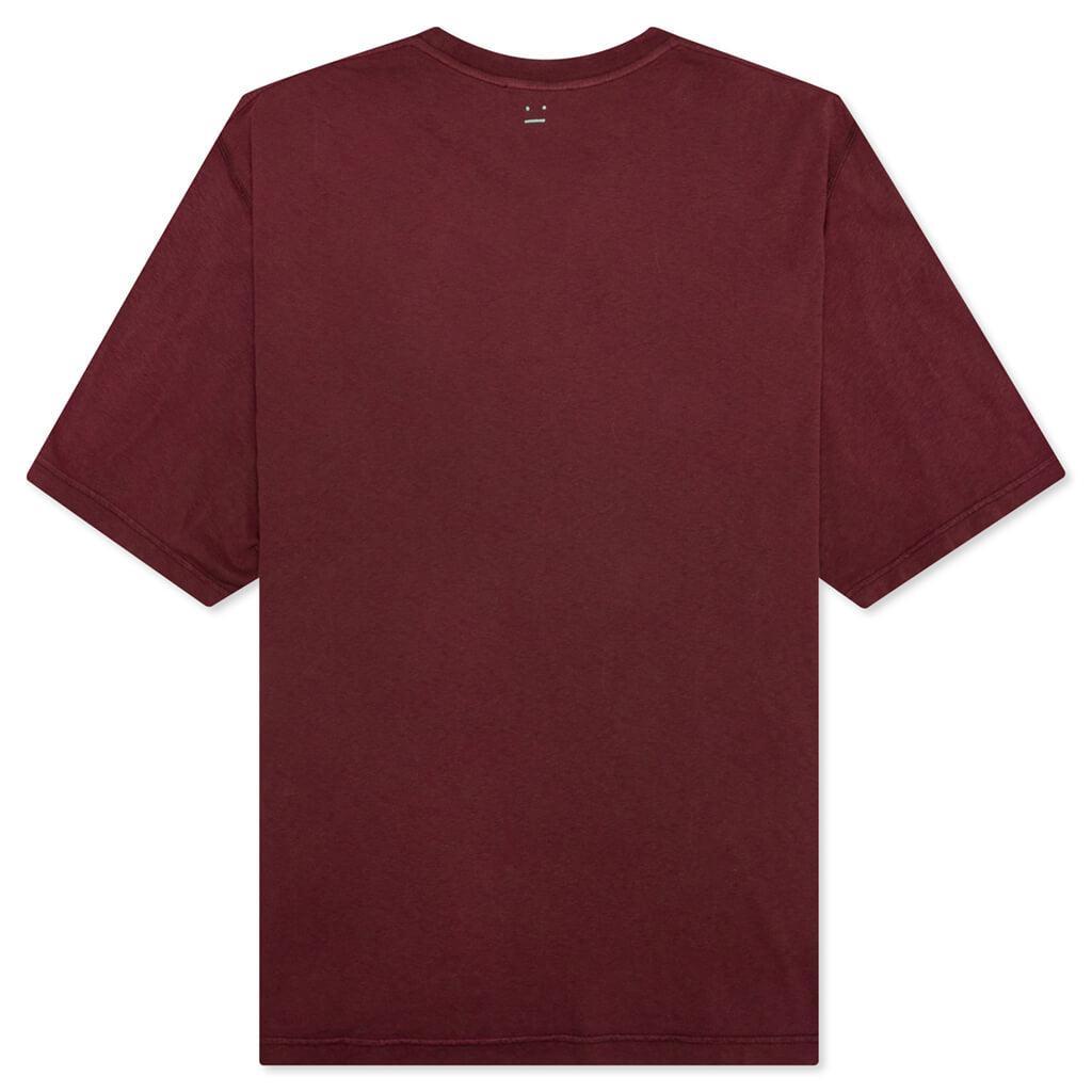 Crew Neck T-Shirt - Wine Red Male Product Image