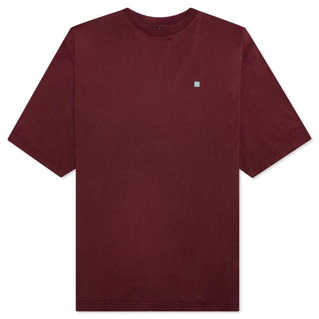 Crew Neck T-Shirt - Wine Red Male Product Image