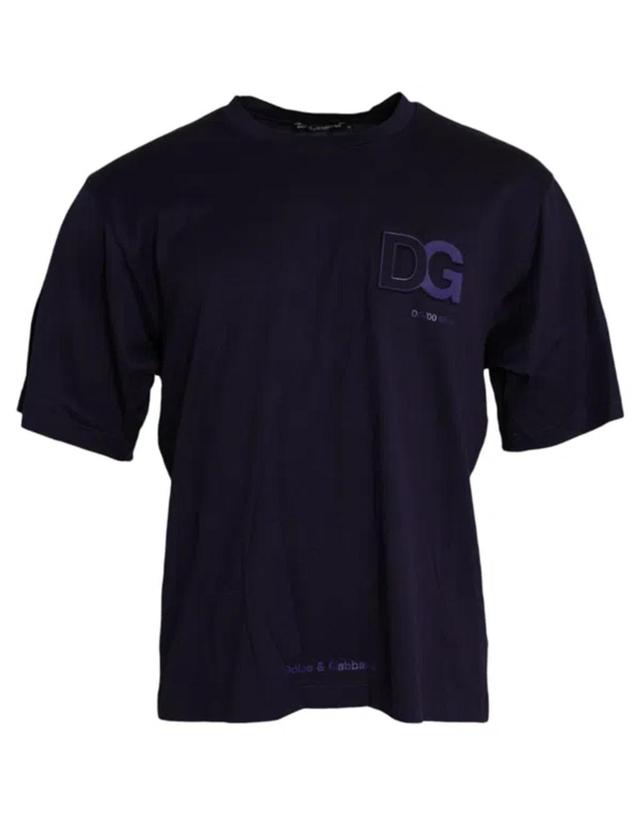 Purple Logo Patch Short Sleeve Cotton T-shirt Product Image