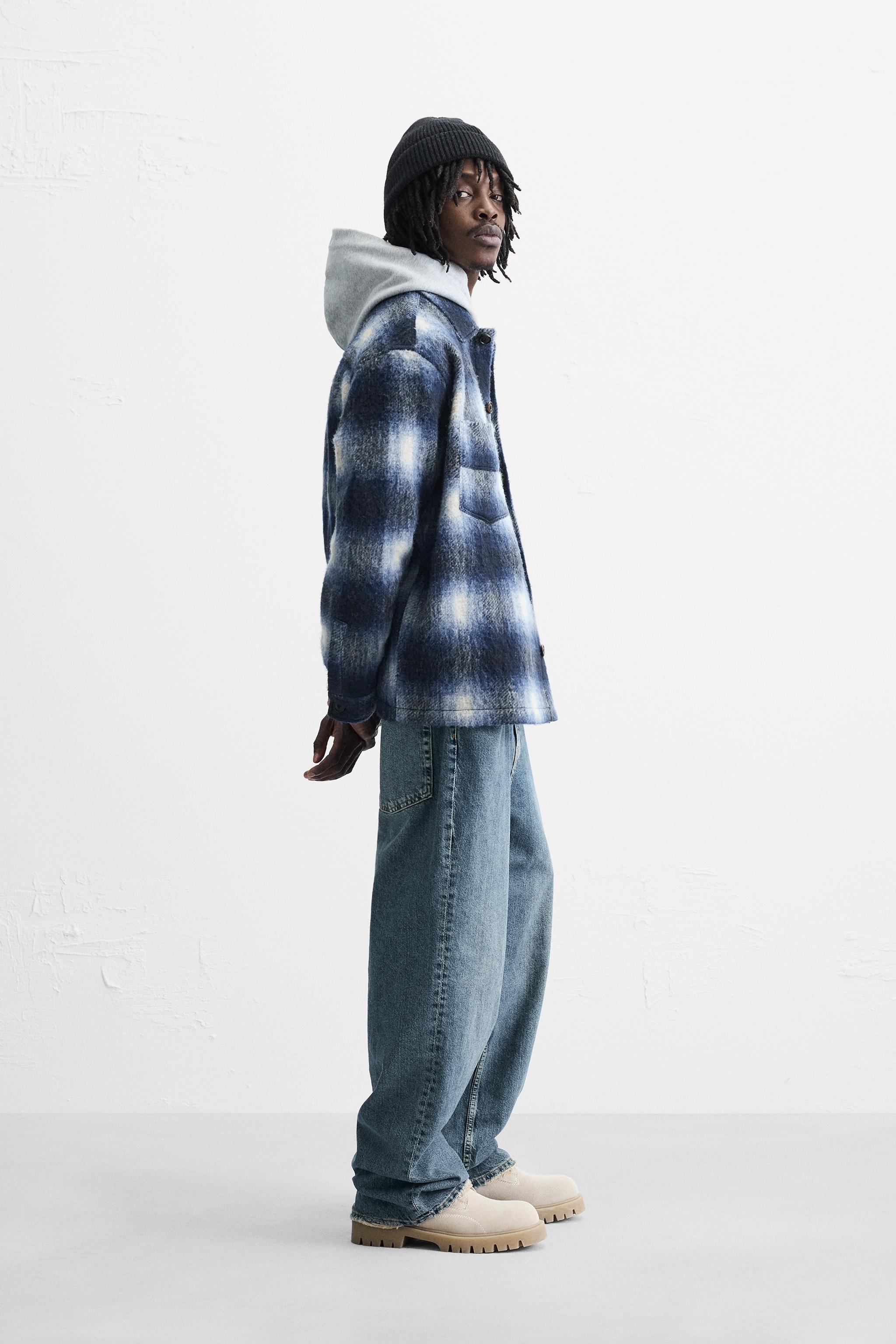 TEXTURED PLAID OVERSHIRT Product Image